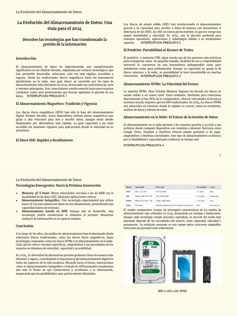 Evolución del Almacenamiento de Datos 2024 | PDF | Almacenamiento de ...