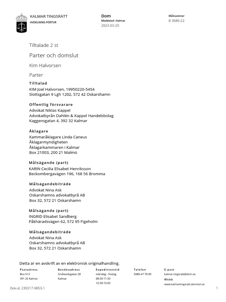 B 3689-22 Dom 20230320 | PDF