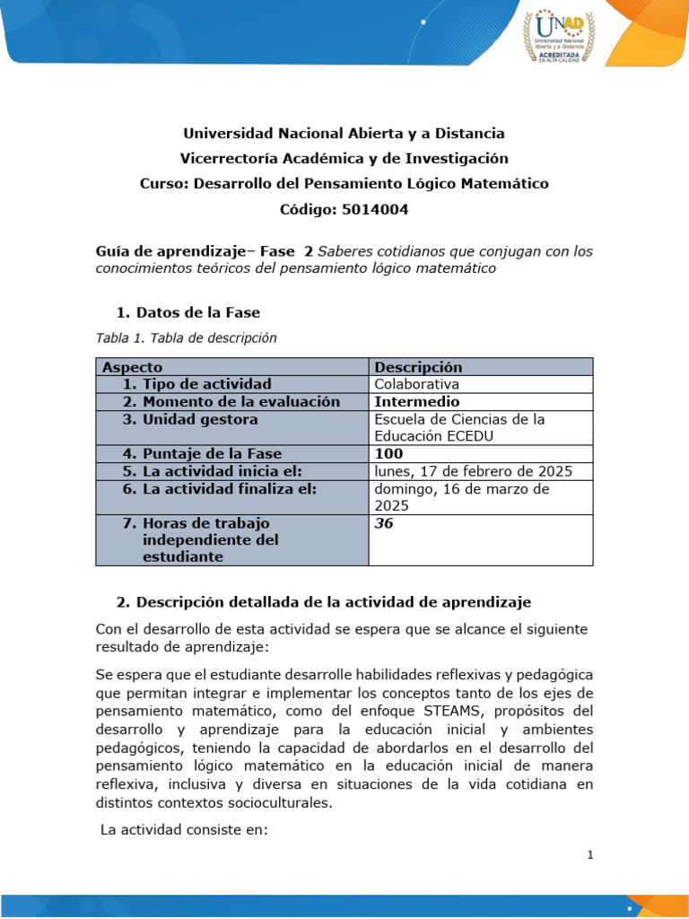 Guia de Aprendizaje - Fase 2 | PDF | Educación de la primera infancia ...