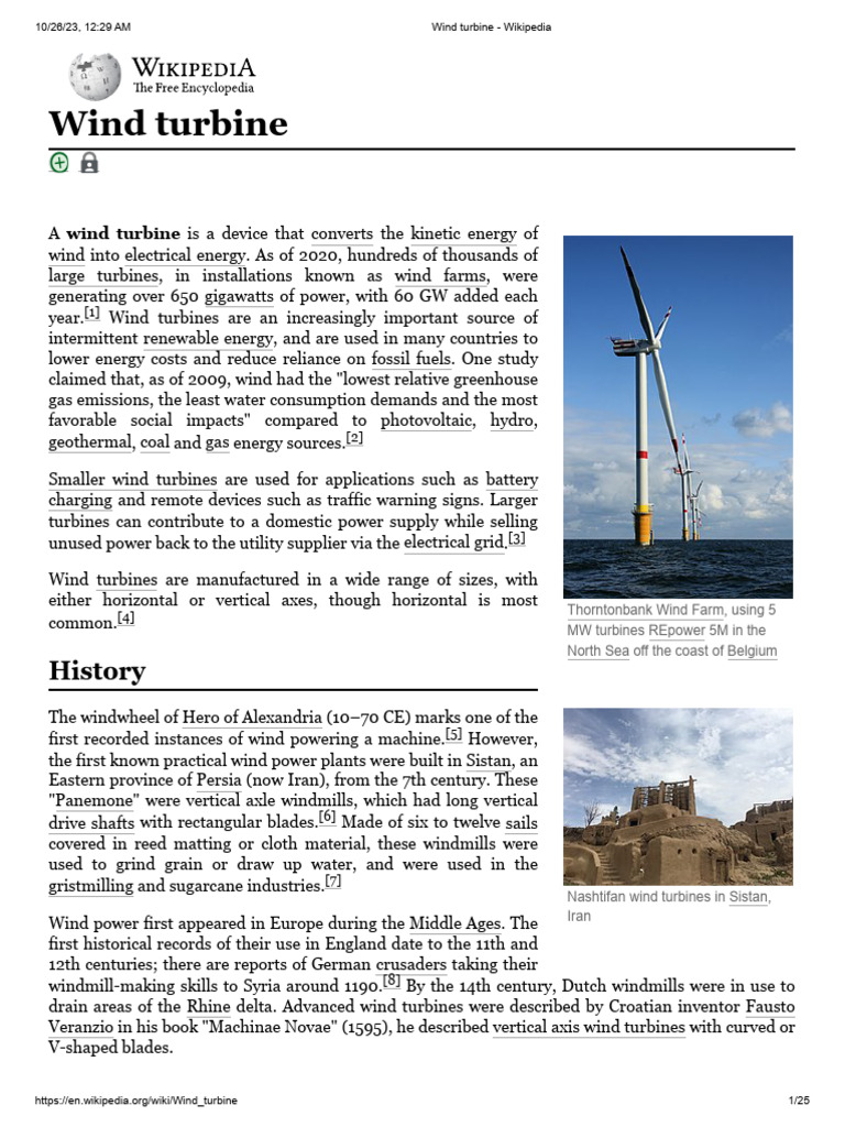 Overview of Wind Turbines | PDF | Wind Turbine | Wind Power