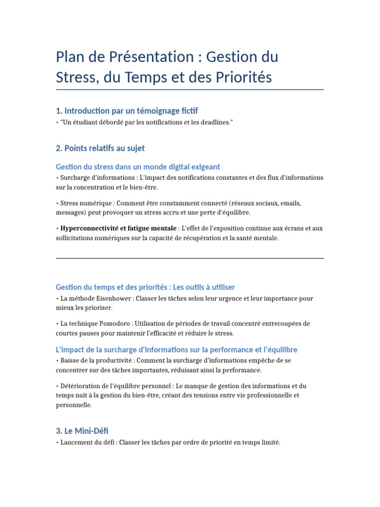 Gestion du Stress et du Temps Digital | PDF | Réseautage social | Émotions