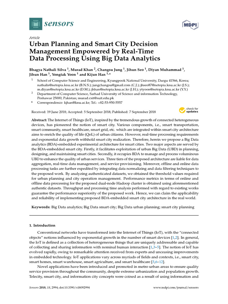 Big Data Analytics for Smart City Planning | PDF | Internet Of Things ...