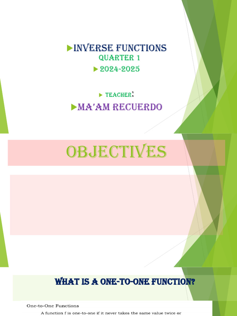 Q1 Week 4 GenMath Inverse Functions September 2024 | PDF
