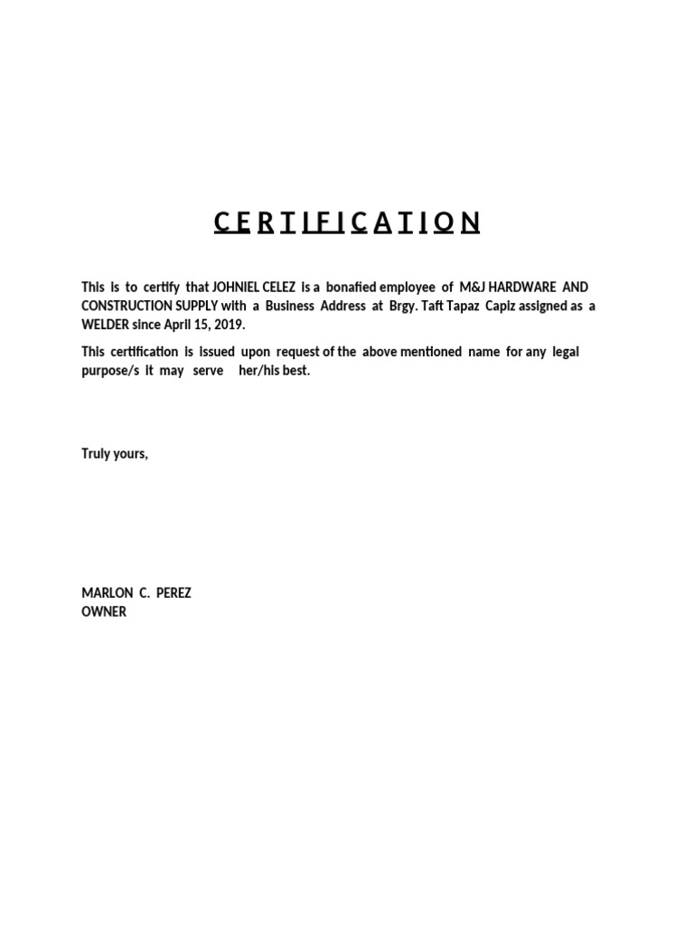 Certification | PDF