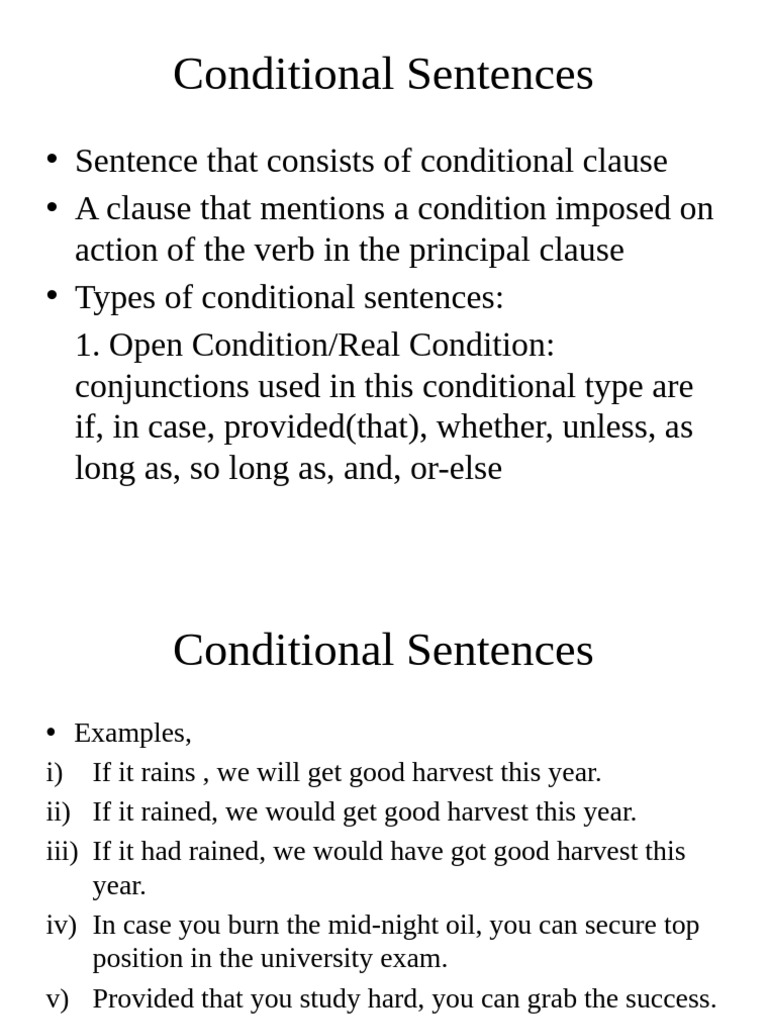 Conditional Sentences | PDF