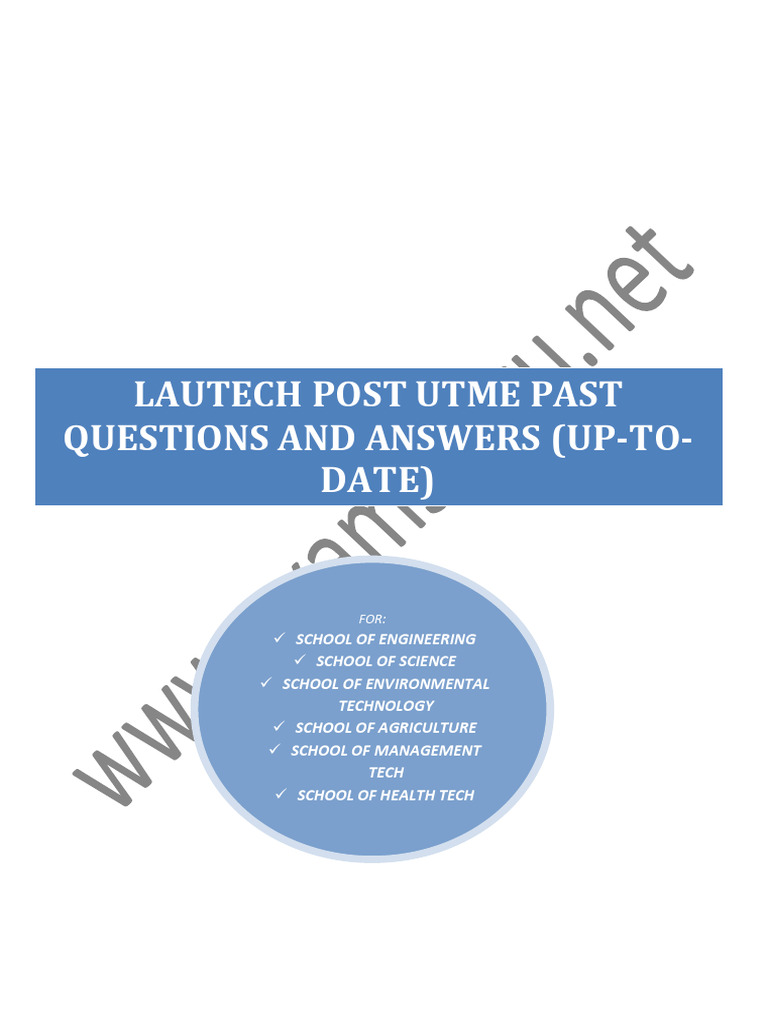 LAUTECH Post UTME Past Questions Guide | PDF | Acid | Skeleton