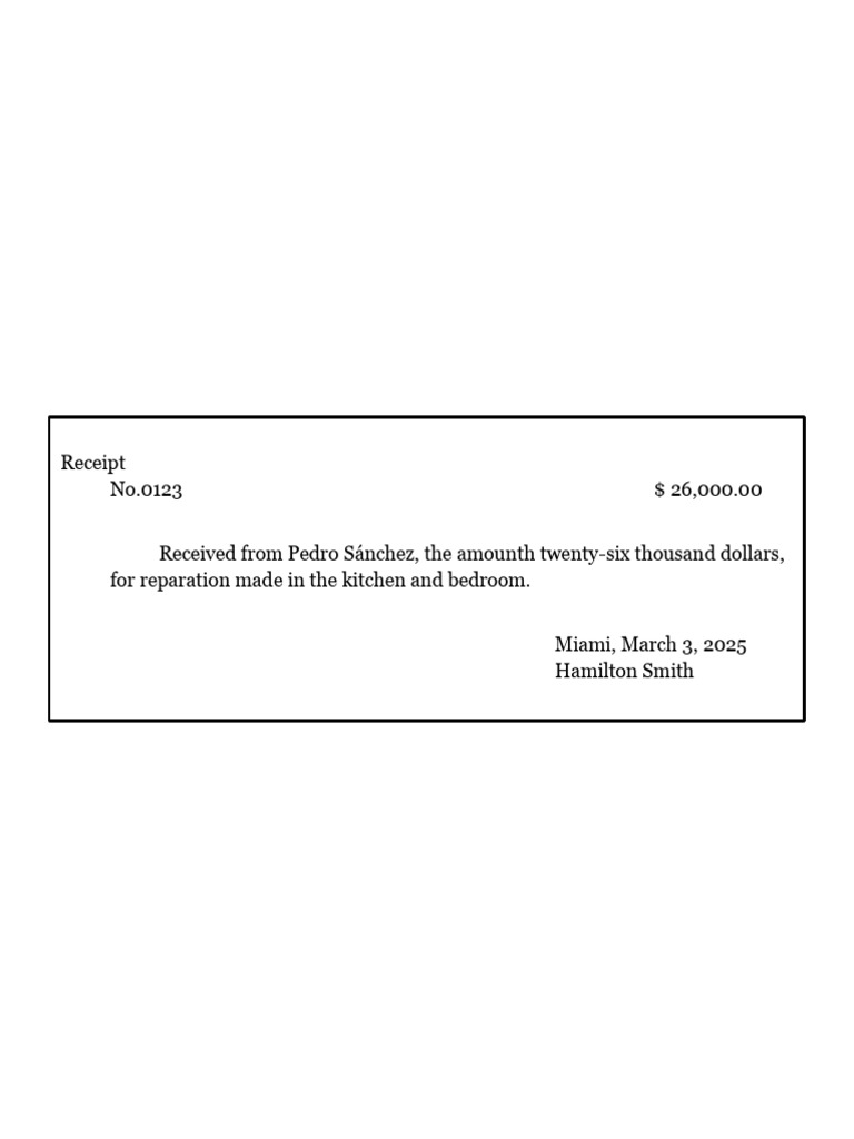 Sample Receipts for Various Payments | PDF