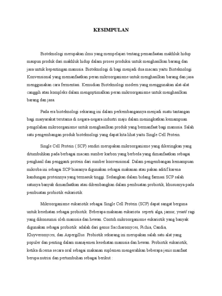 Kesimpulan Biotek Makalah Febrian