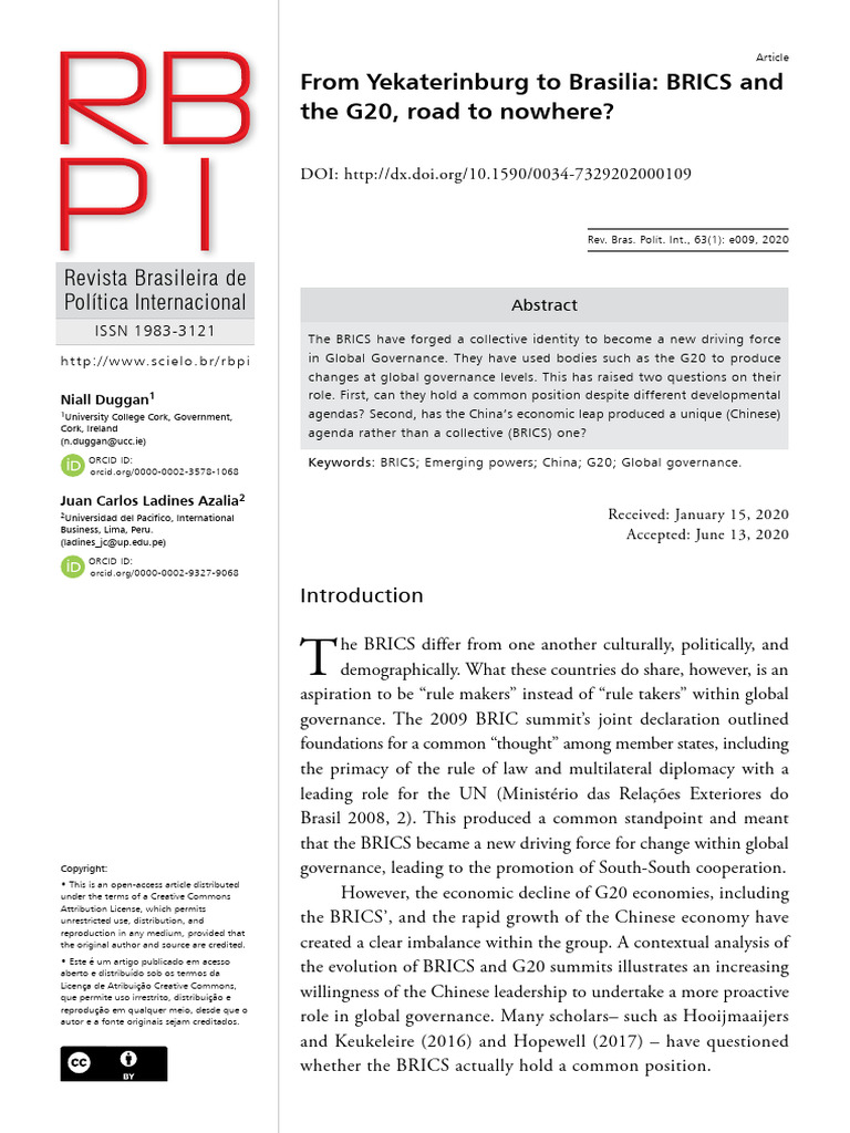 BRICS and G20: Global Governance Challenges | PDF | Bric | Governance