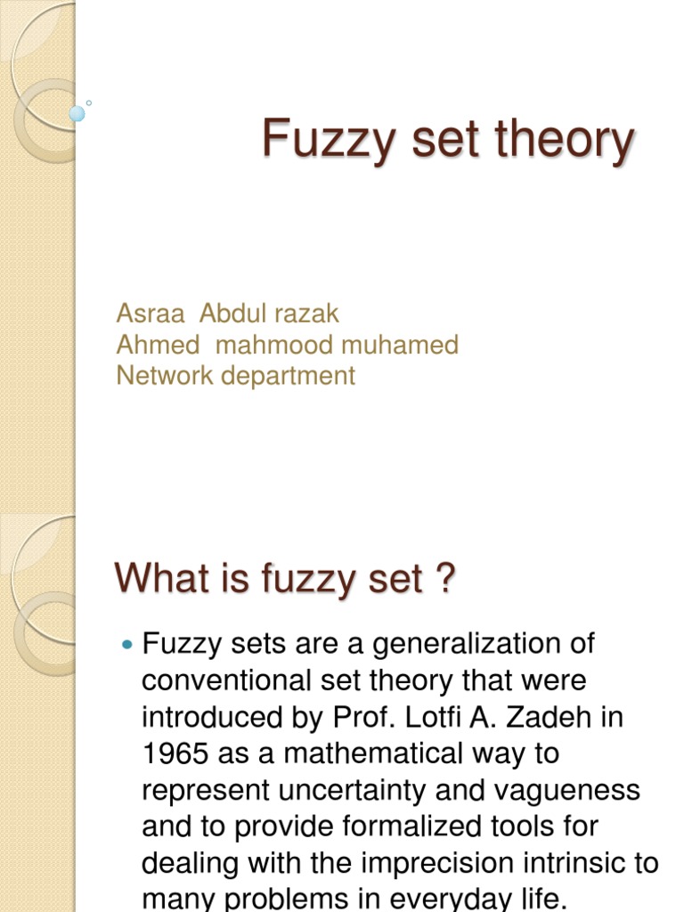 Understanding Fuzzy Set Theory | PDF | Fuzzy Logic | Function (Mathematics)