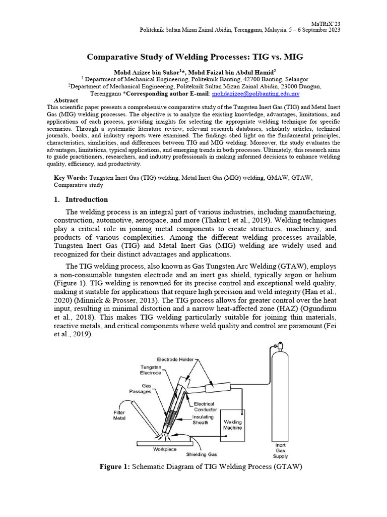 TIG vs. MIG Welding: A Comparative Study | PDF | Welding | Construction