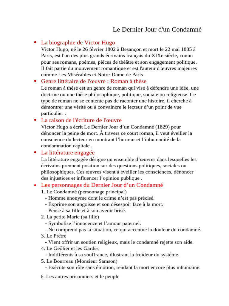 Victor Hugo : Plaidoyer contre la mort | PDF | Peine capitale | Victor Hugo