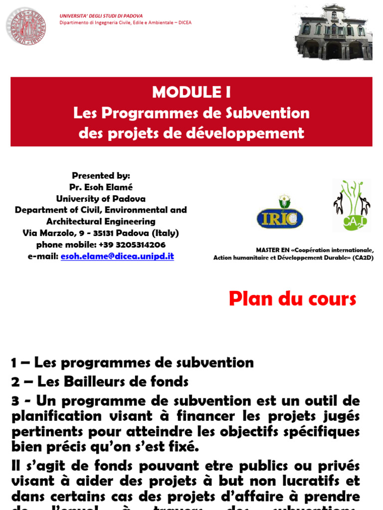 Programmes de Subvention et Bailleurs | PDF | Union européenne ...