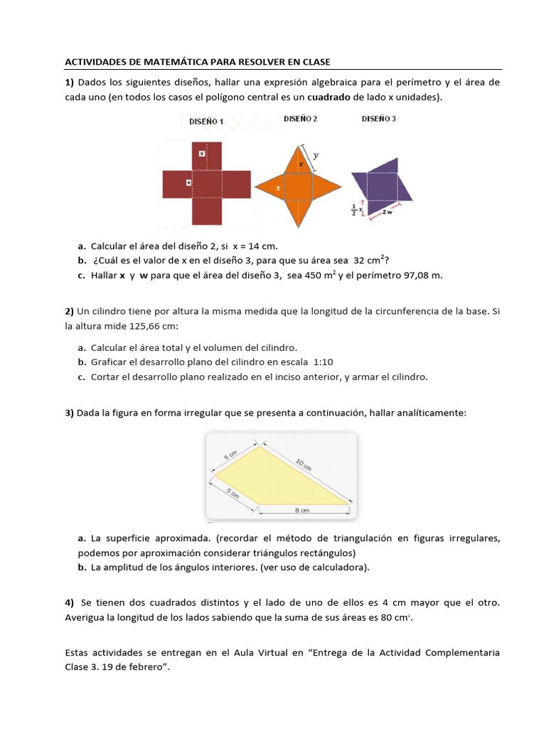 Actividades de Matemática para Resolver en Clase-2 | PDF