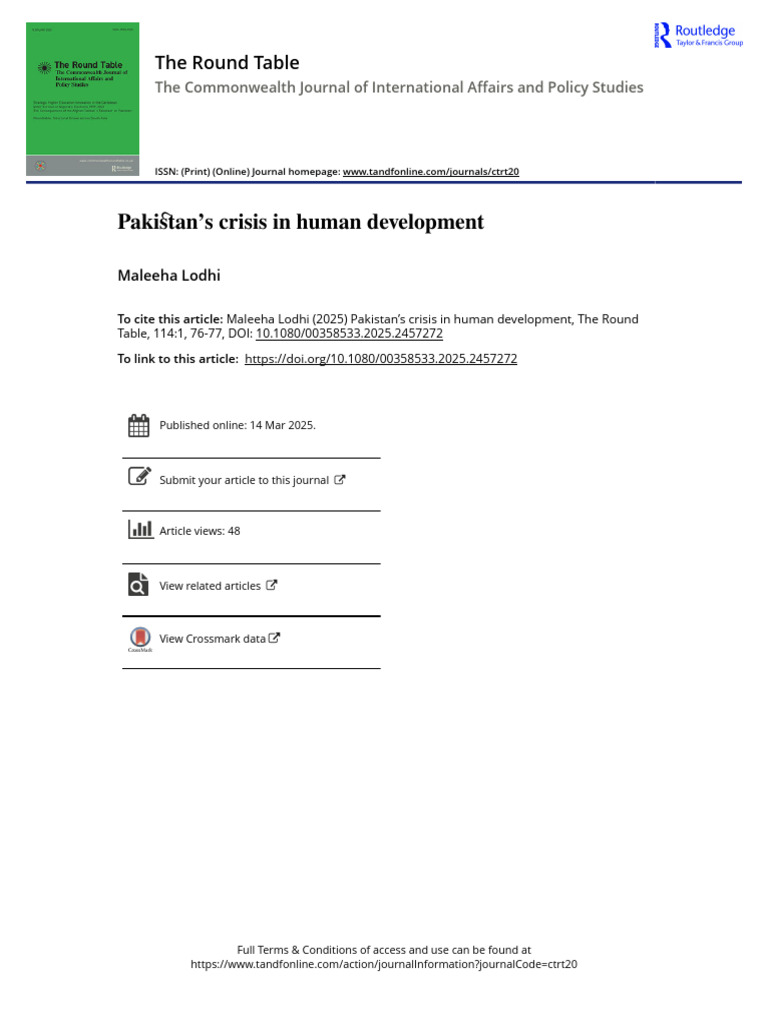 Pakistan's Human Development Crisis | PDF | Poverty | Poverty ...