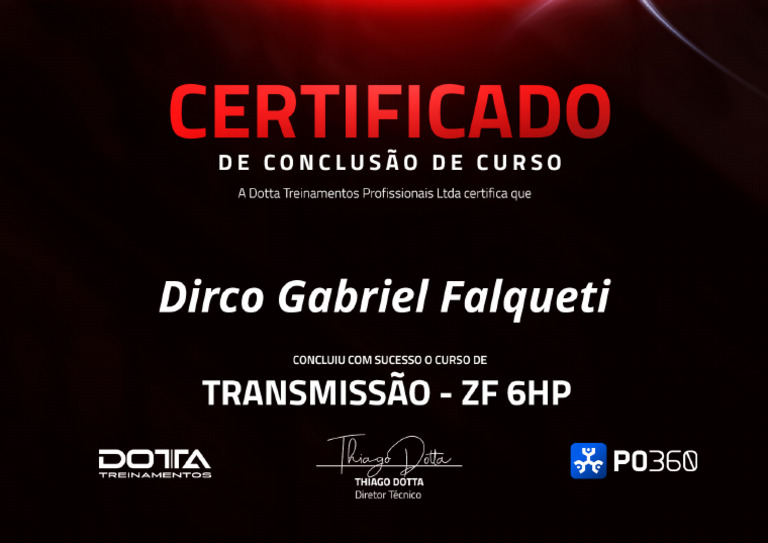 Certificado ZF6HP Dirco | PDF