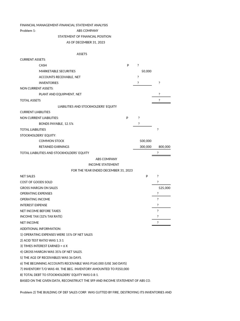 FinMgt Financial Statement Analysis | PDF | Equity (Finance) | Dividend