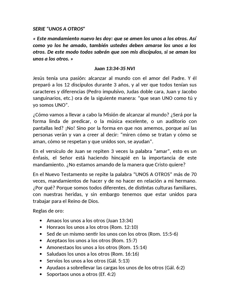 Amor y Unidad en la Comunidad Cristiana | PDF | Teología sistemática ...