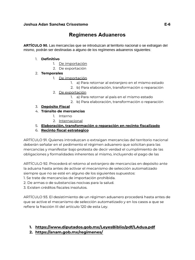 Regímenes Aduaneros y Fracción Arancelaria | PDF | Arancel | aduana