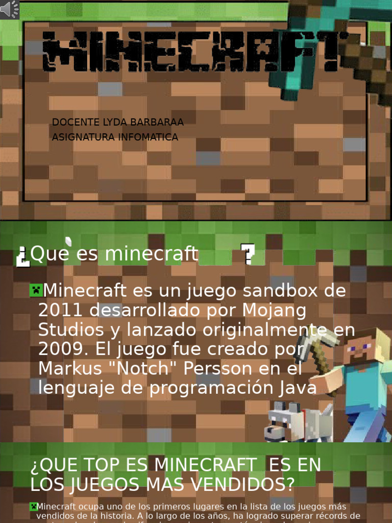 Minecraft: Historia y Tipos de Ediciones | PDF | Minecraft | Juego de azar