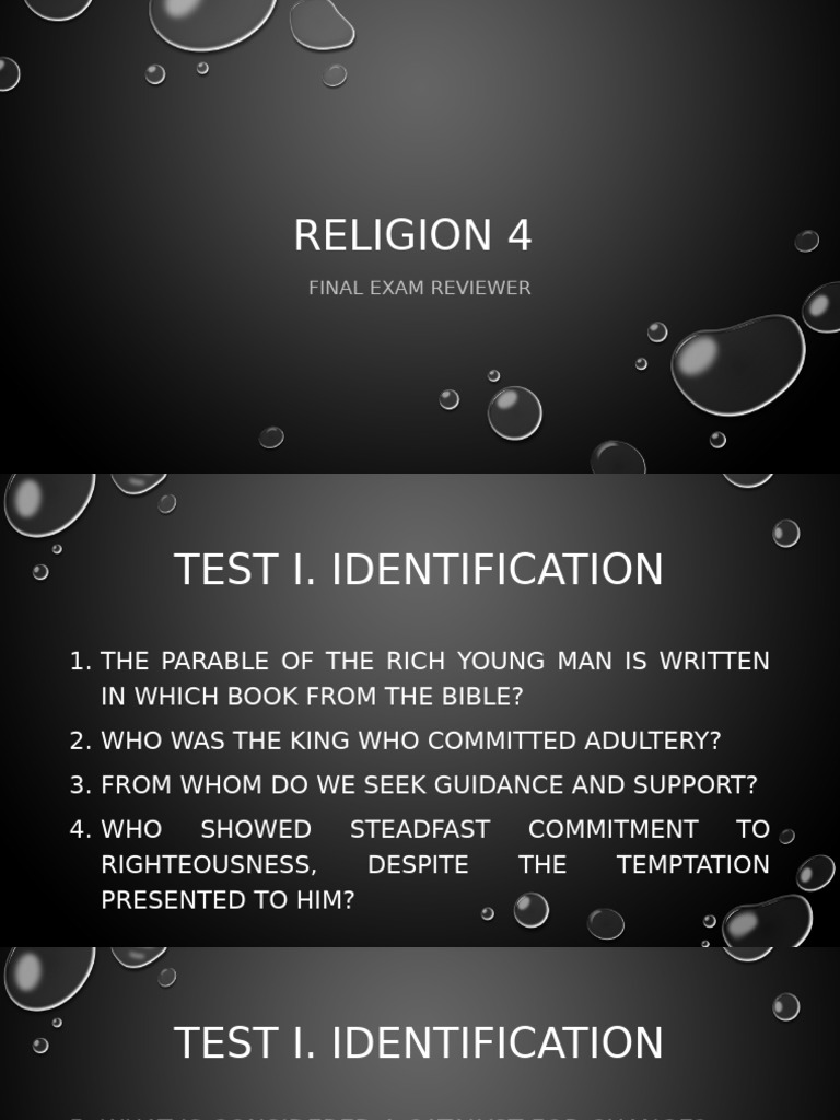 Religion Final Exam Reviewer Guide | PDF | Religious Belief And Doctrine