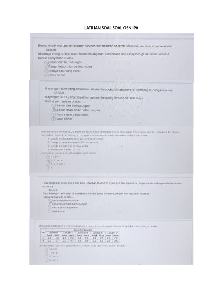 Latihan Soal Osn Pdf