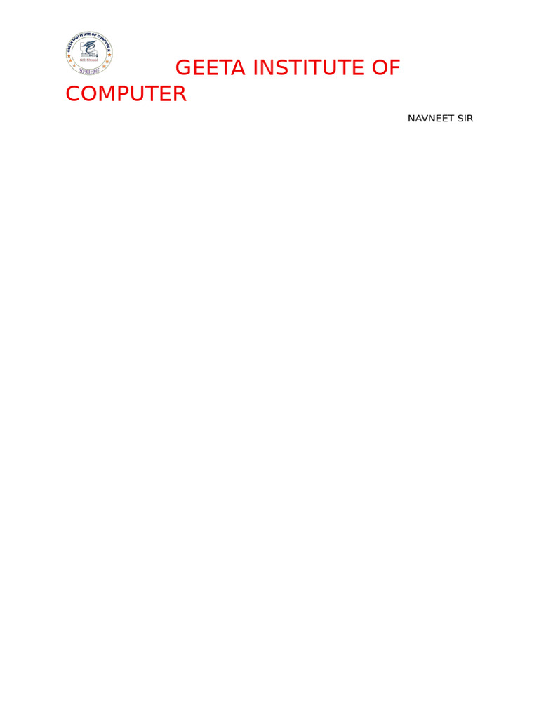 Geeta Computers | PDF