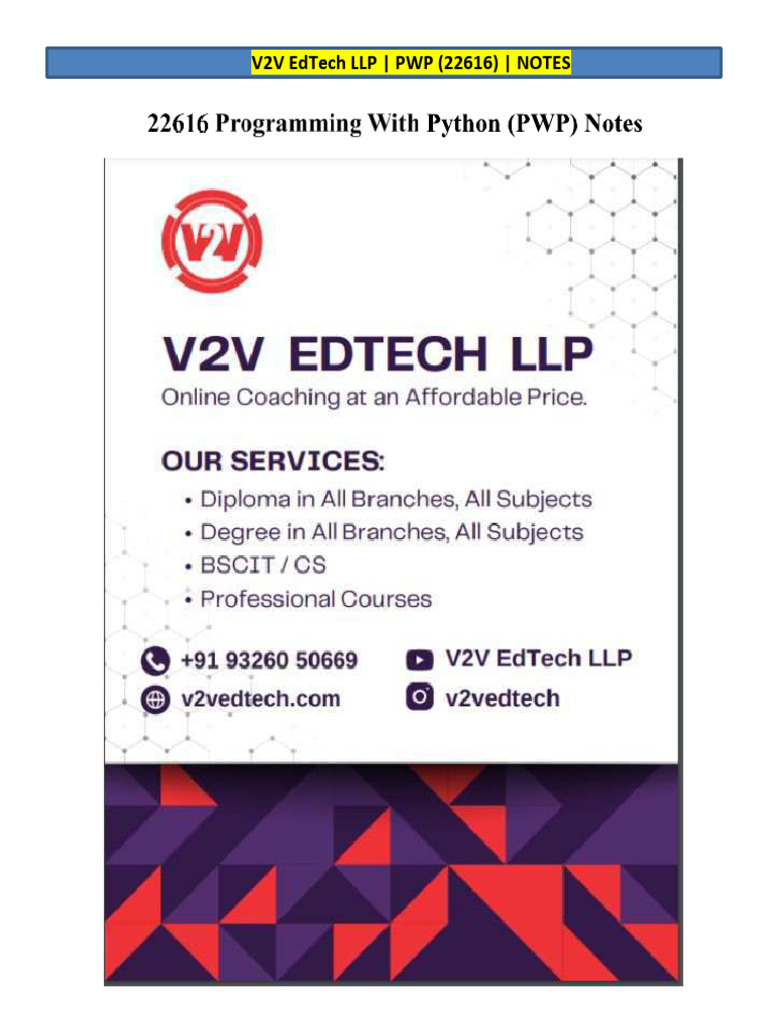 v2v PWP 22616 Notes | PDF