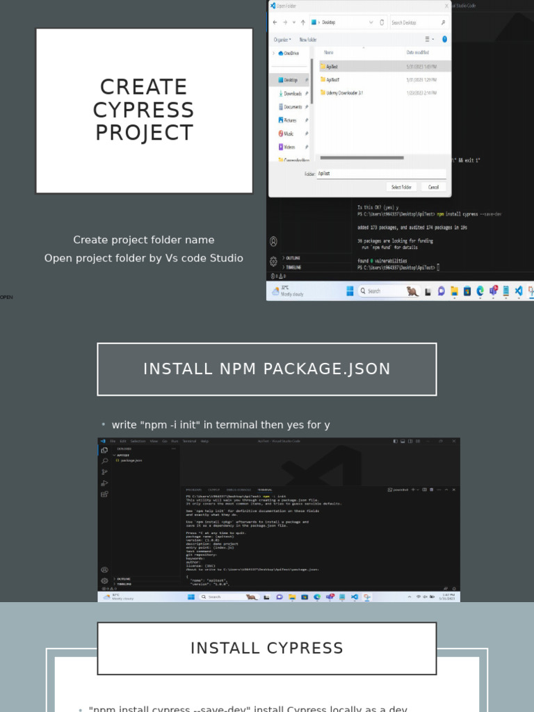 Cypress Project Setup and Testing Guide | PDF | Software Development ...