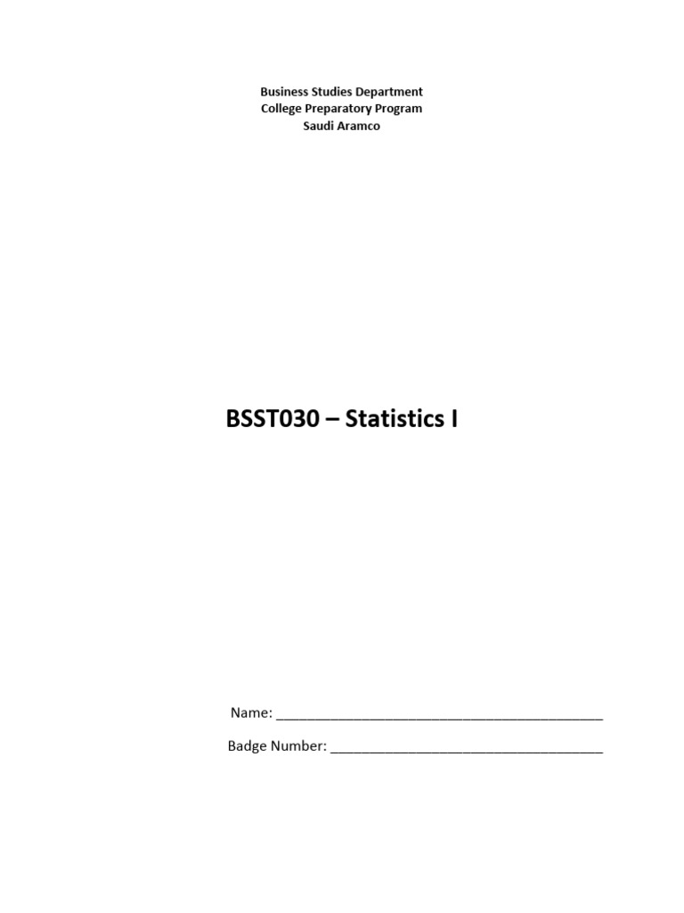 BSST030 - Handout 7 P6 | PDF | Statistics | Probability Distribution