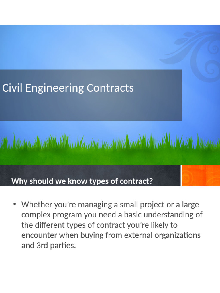 Types of Civil Engineering Contracts | PDF | Common Law | Private Law
