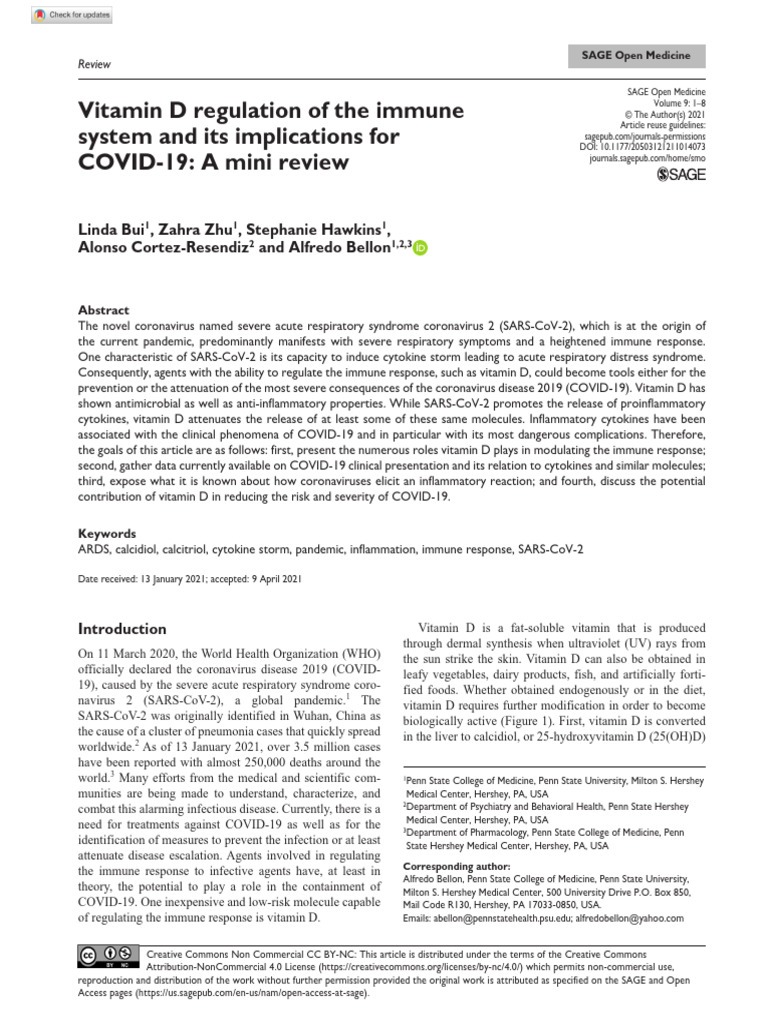 Vitamin D Regulation of The Immune System and Its Implications For ...