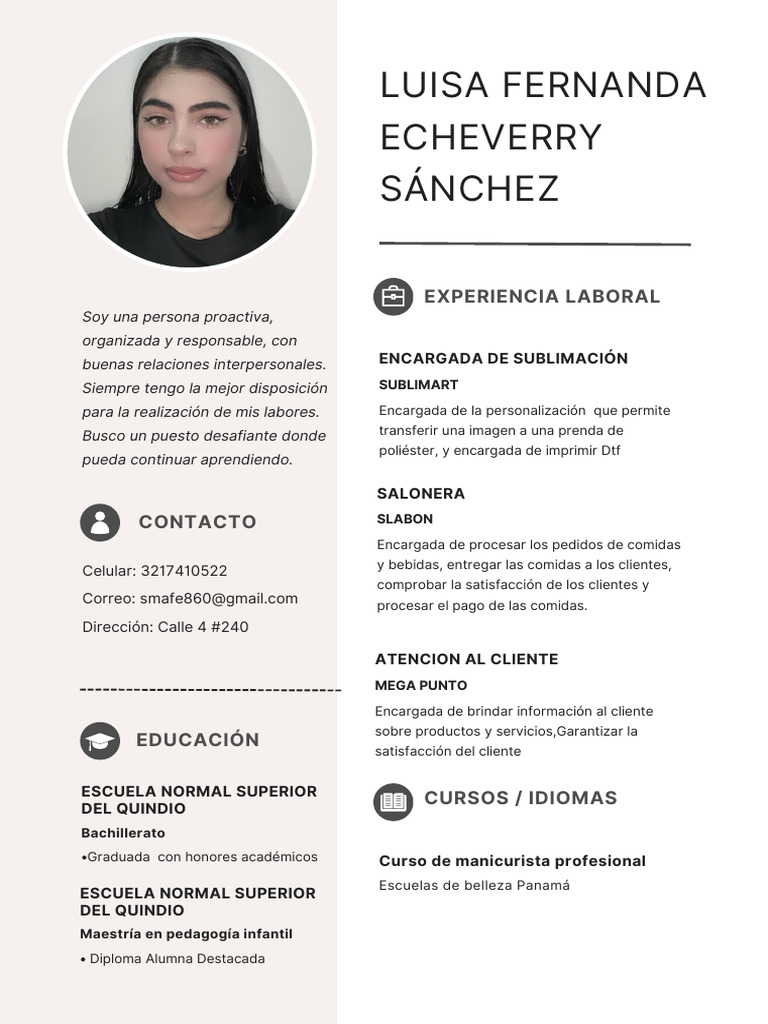 Luisa Echeverry: Perfil Profesional | PDF