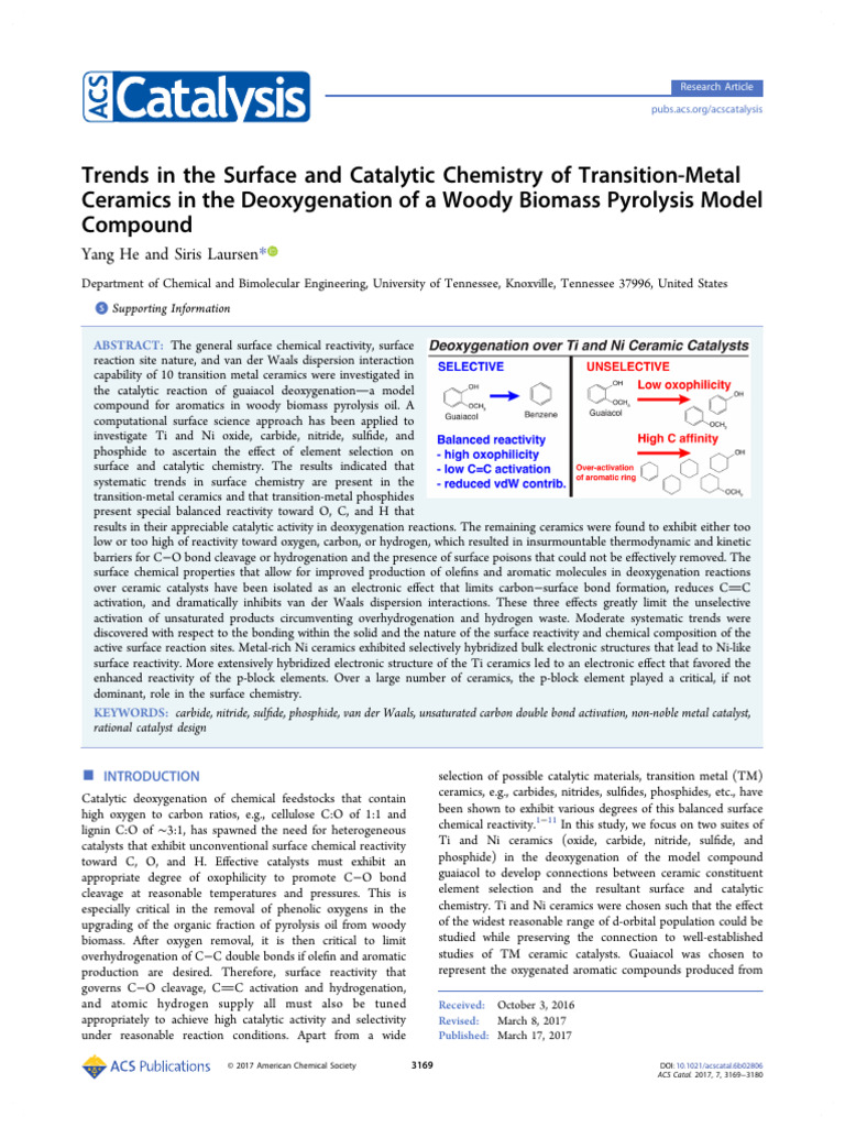 Trends in The Surface and Catalytic Chemistry of Transition-Metal | PDF ...