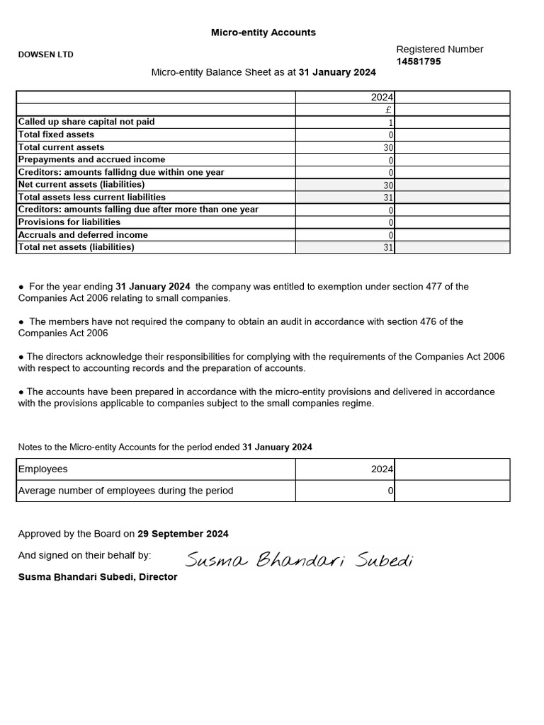 Micro-entity Accounts for 2024 | PDF | Deferral | Accrual