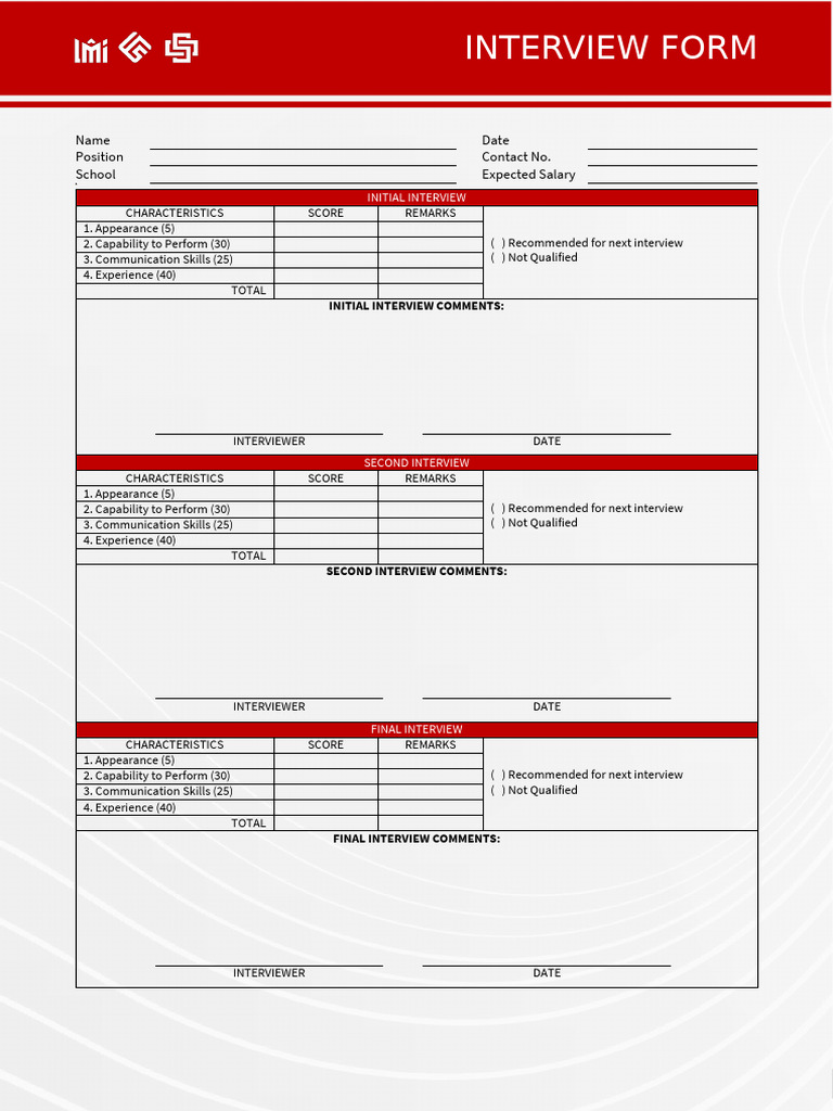 Interview Form 2025 | PDF