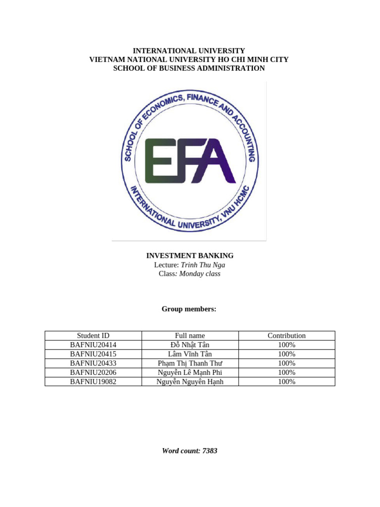 Ib Report | PDF | Cost Of Capital | Free Cash Flow