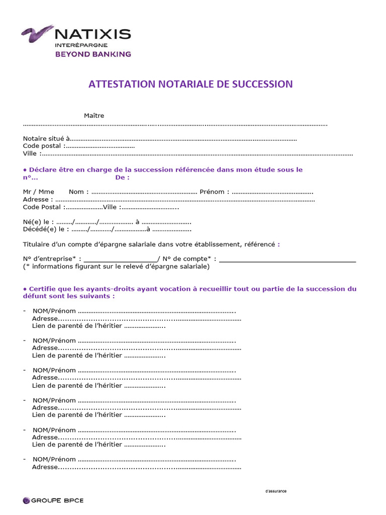 Attestation Notariale Ou Notariee