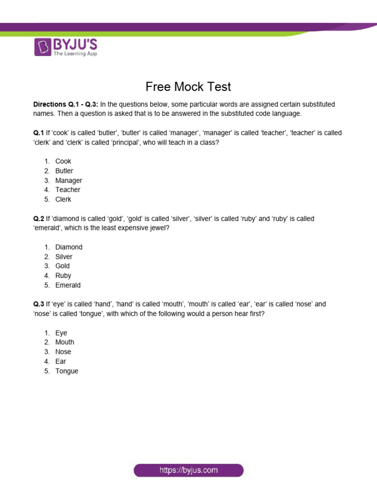 Mock Test | PDF