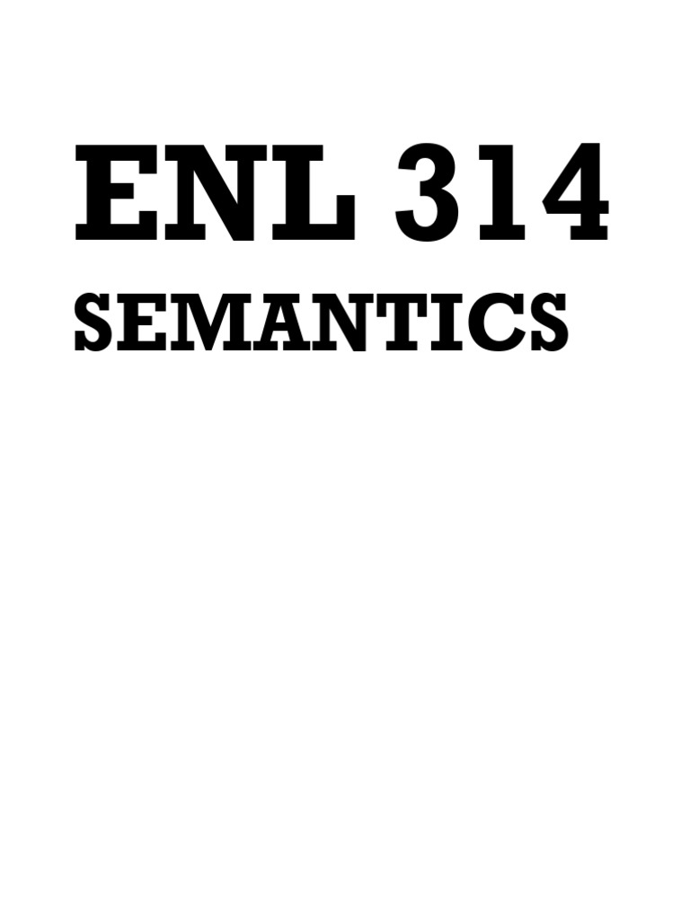 Semantic 314 | PDF | Semantics | Interpretation (Philosophy)