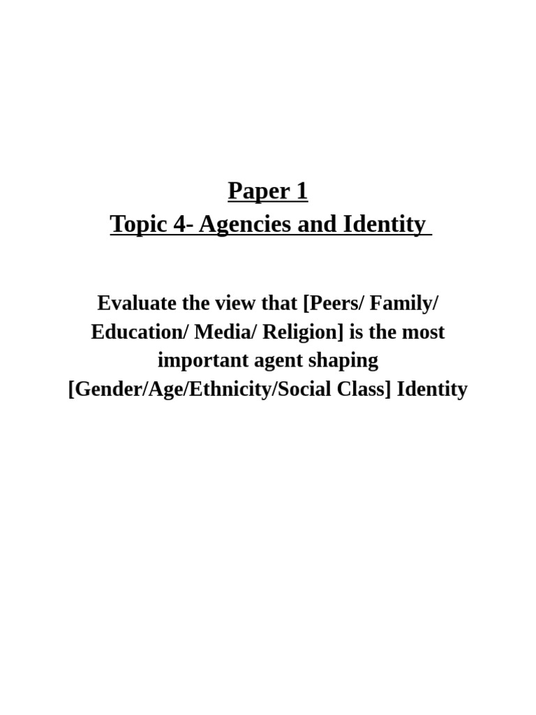 Agents of Socialization and Identity | PDF | Gender | Gender Studies
