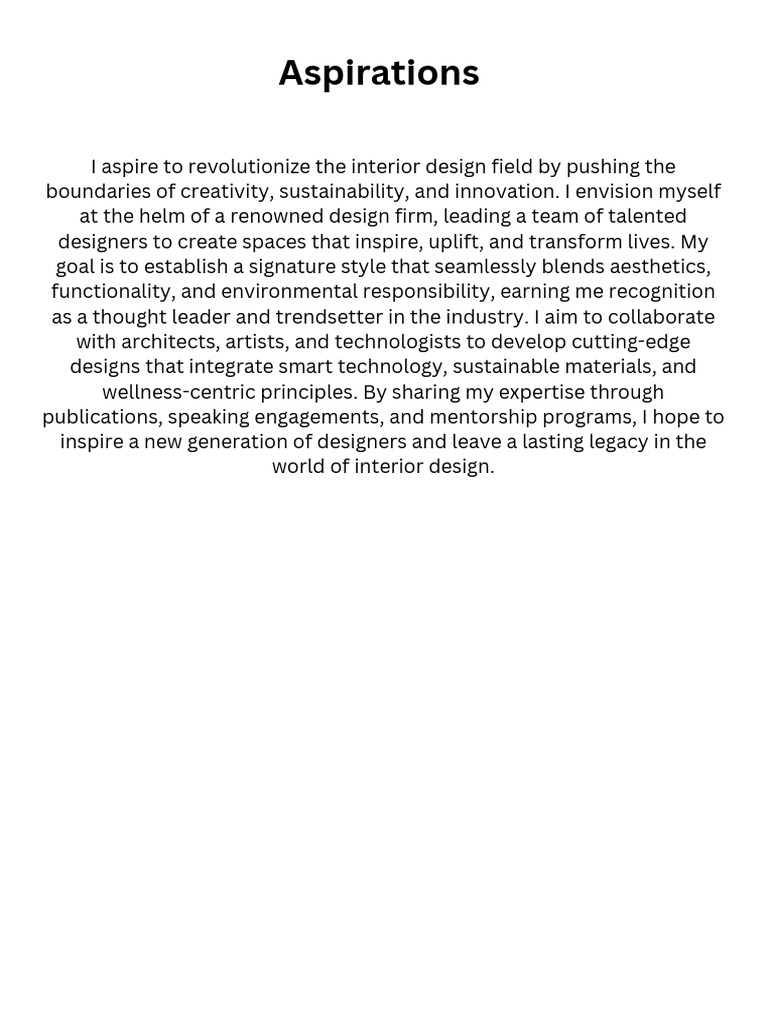 Revolutionizing Interior Design Aspirations | PDF
