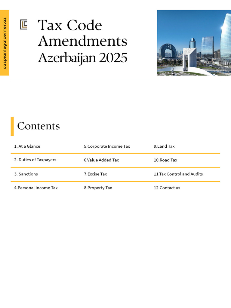 Azerbaijan 2025 Tax Code Amendments | PDF | Value Added Tax | Taxes