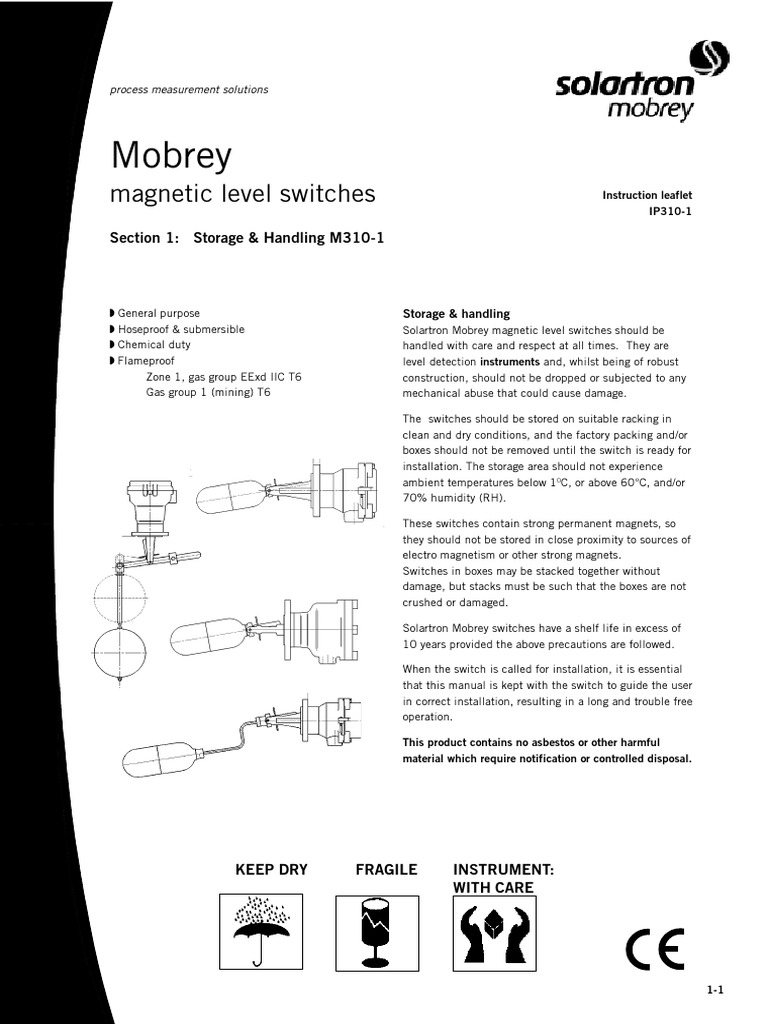 Mobrey Level Switch Wiring Guide | PDF | Switch | Screw
