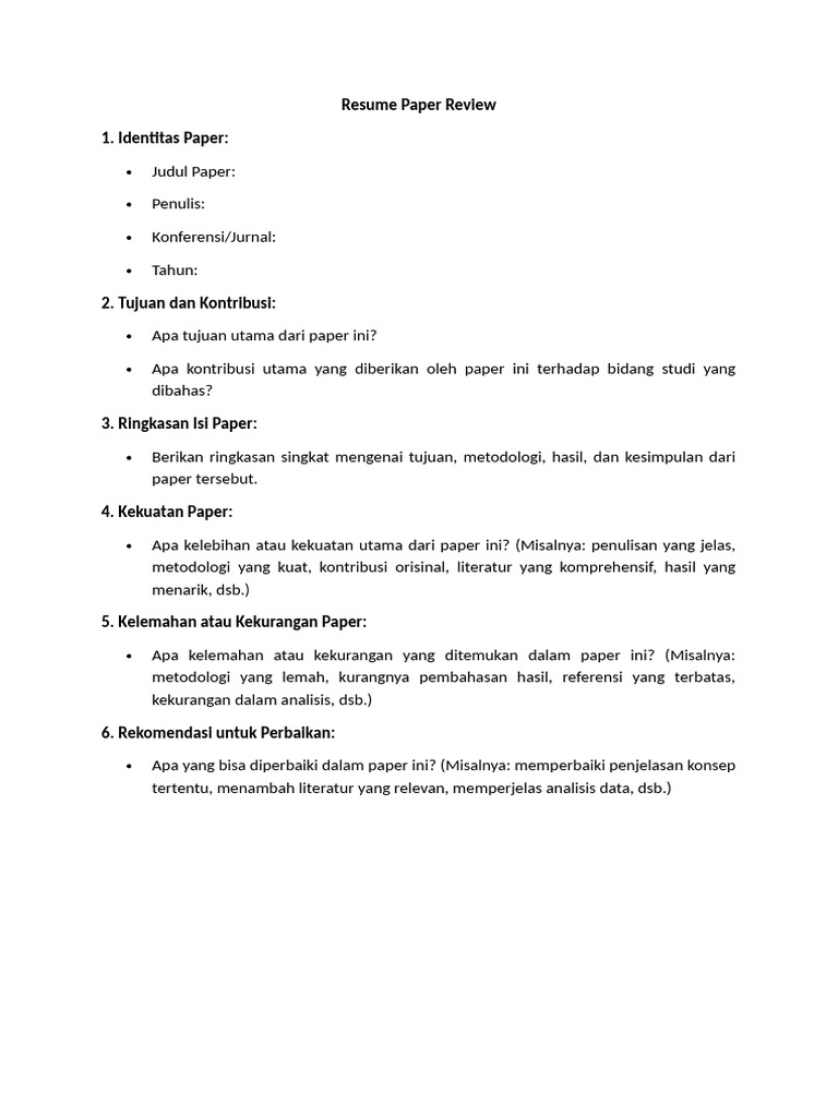Ulasan Paper Resume dan Kualitasnya | PDF