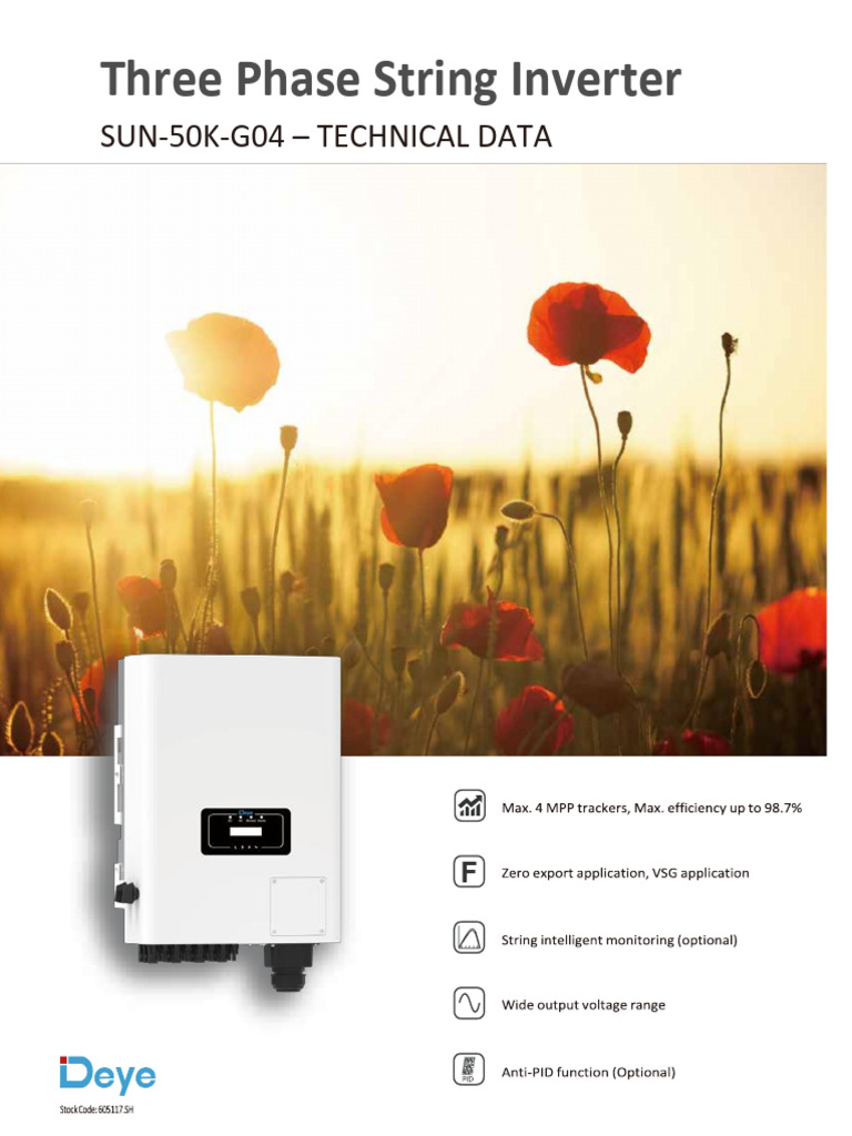 SUN-50K-G04 Inverter Technical Data | PDF | Power Inverter | Computer ...