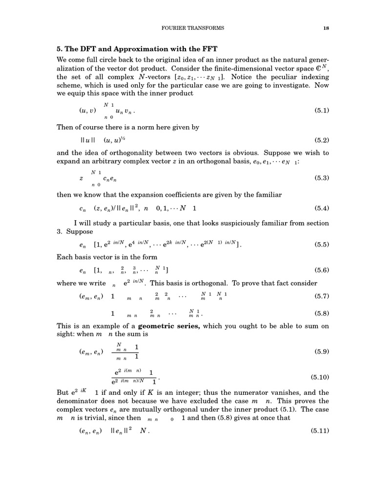Understanding DFT and FFT in Fourier Transforms | PDF | Discrete ...