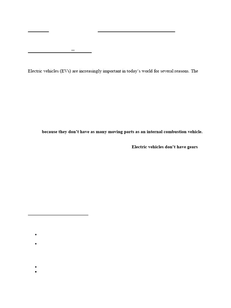 Introduction to Electric Vehicles Overview | PDF | Electric Vehicle ...