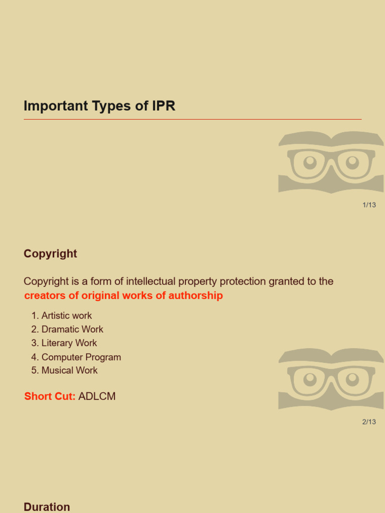 Overview of IPR Types and Examples | PDF | Trademark | Copyright