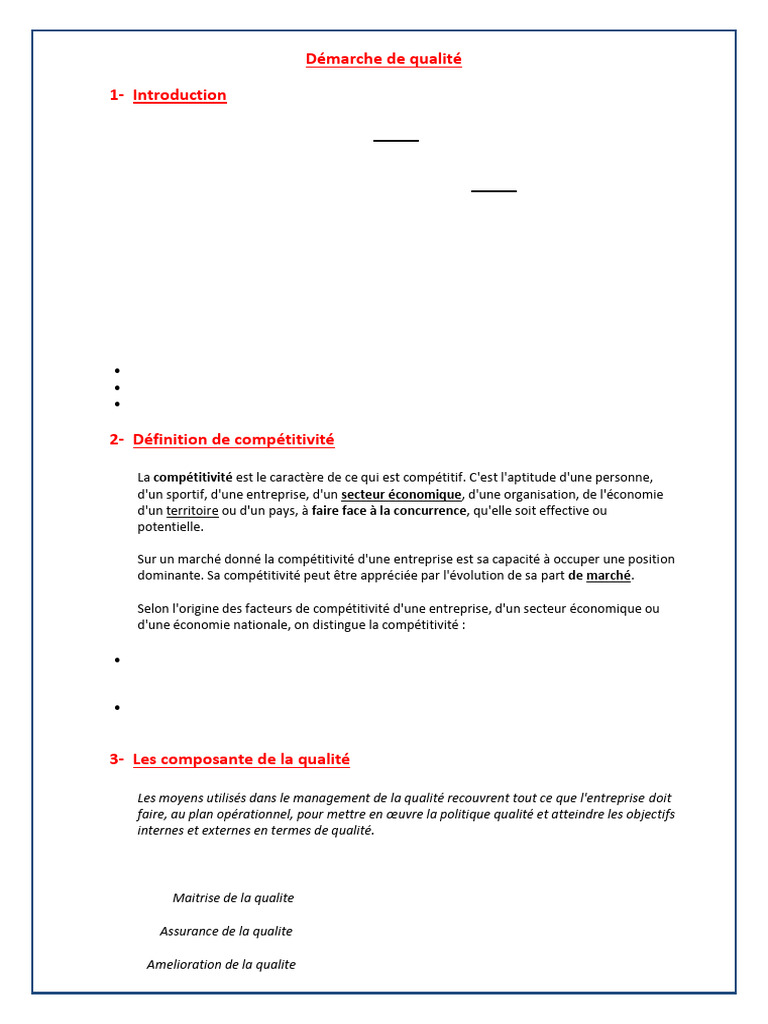 Démarche et gestion de la qualité en entreprise | PDF | Management de ...
